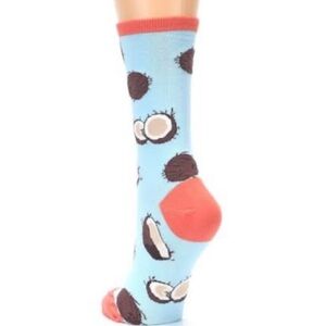 Sock Smith Women's One Size Blue/orange With Coconut Cotton Crew Socks NWT